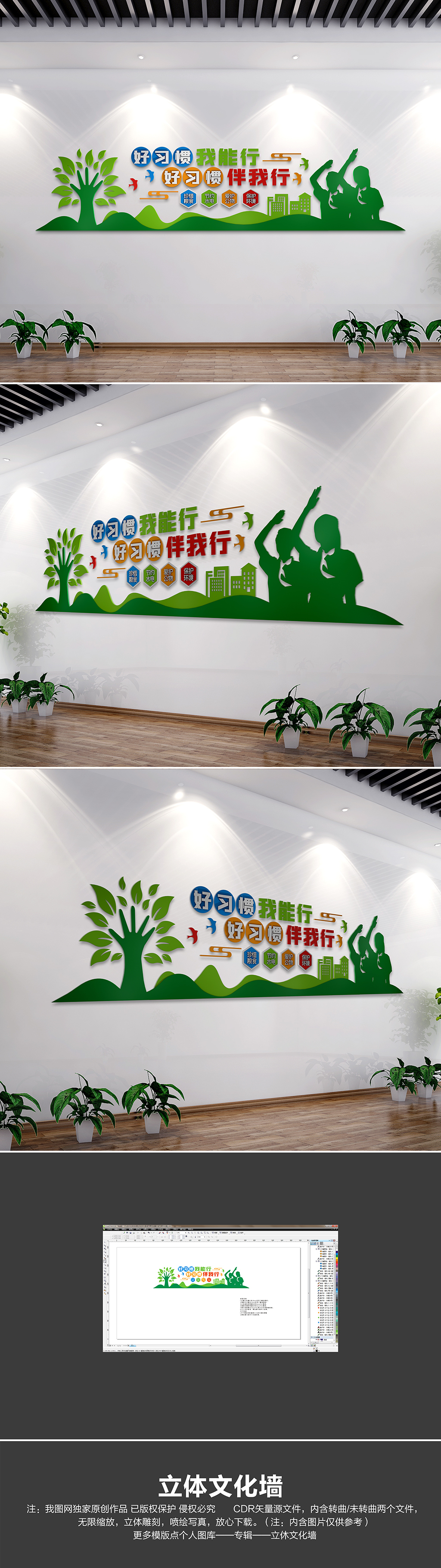 好习惯我能行文化墙好习惯文明礼仪校园文化墙