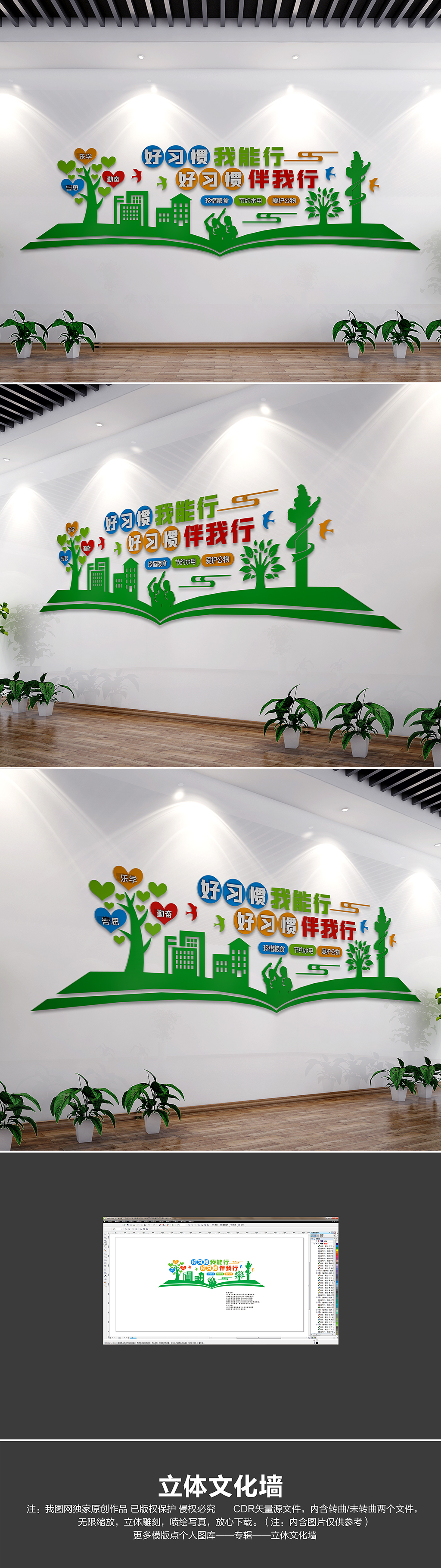 好习惯我能行文化墙好习惯文明礼仪校园文化墙