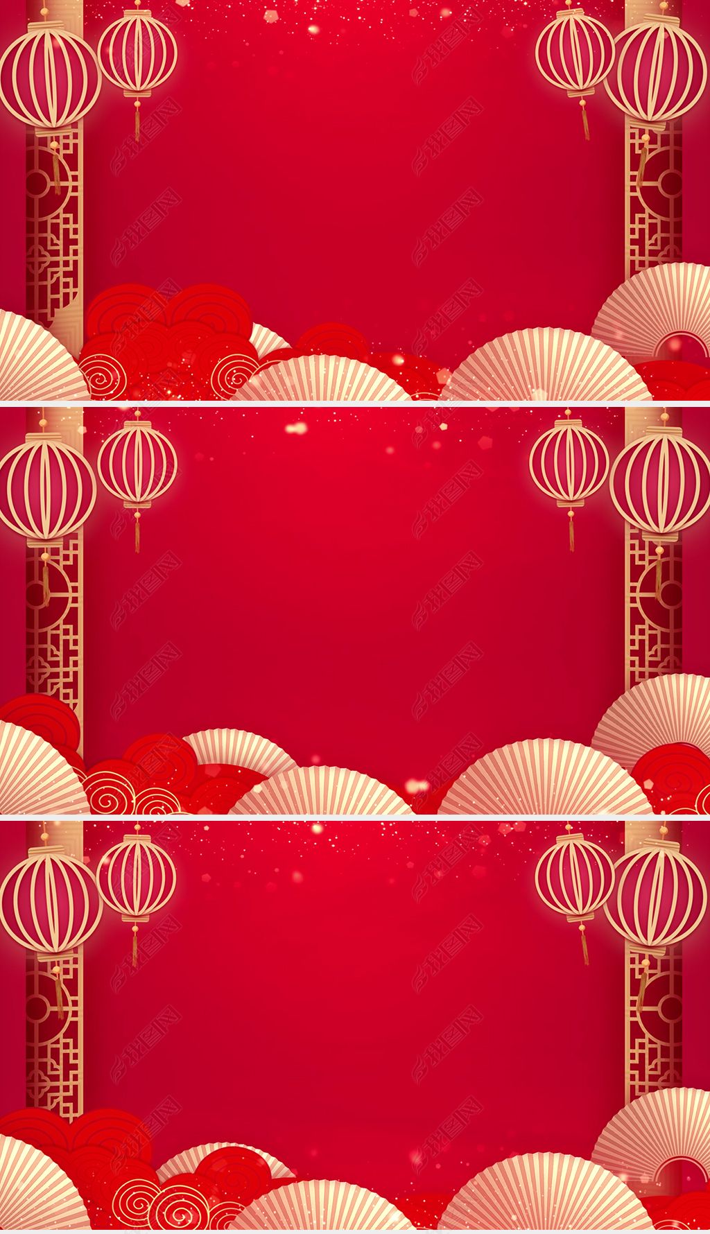 中国风红色喜庆灯笼祥云相声戏曲背景