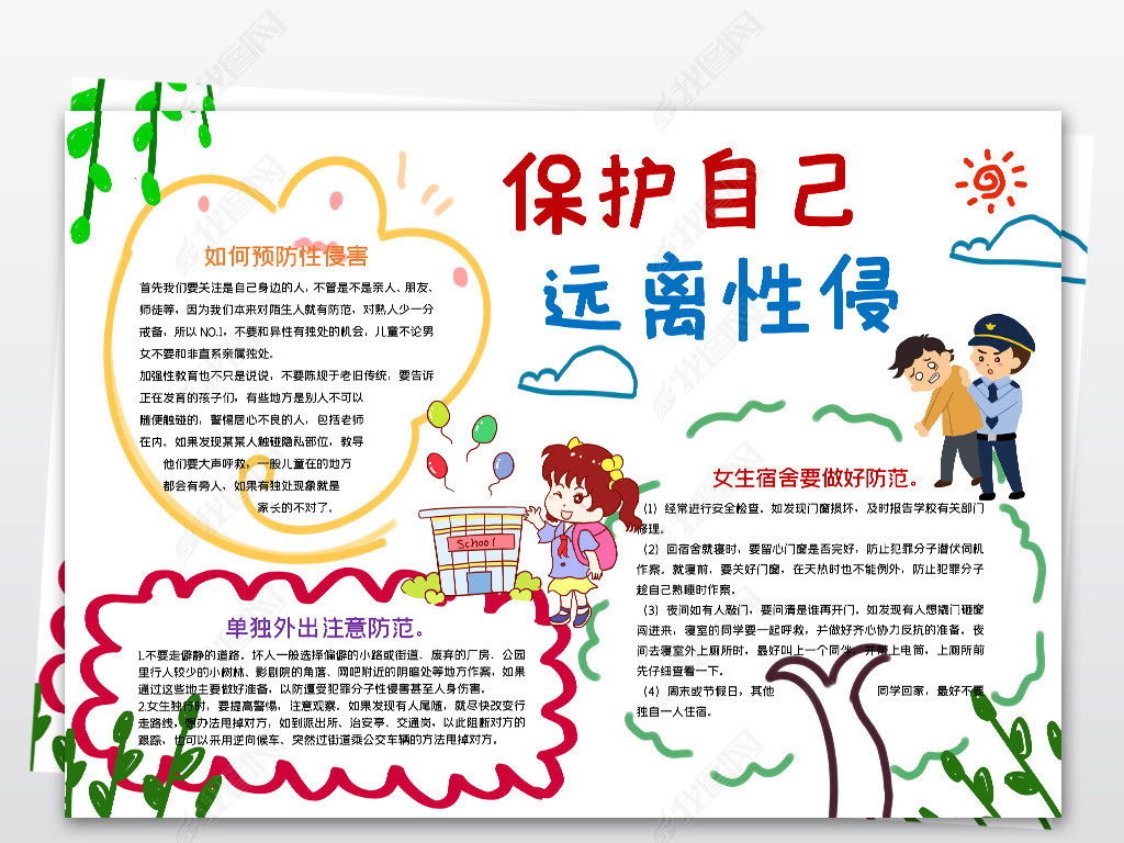 保护自己远离性侵小报预防性侵安全知识小报