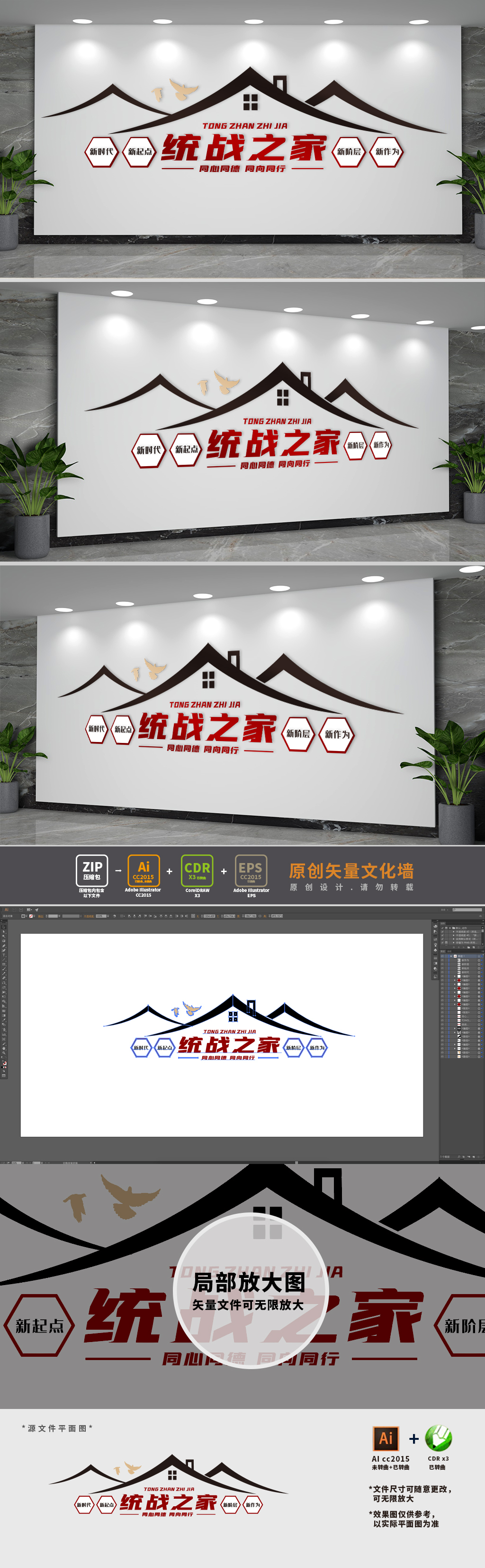 统战部之家形象文化墙