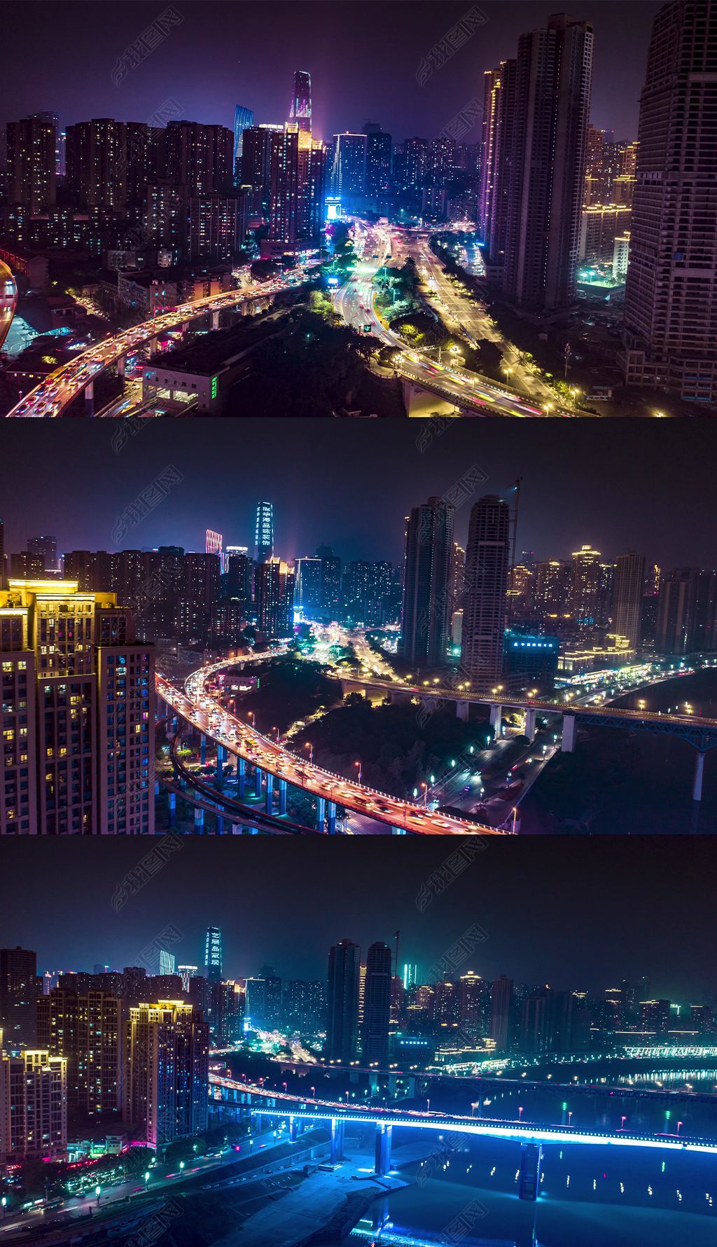 重庆cbd观音桥华新街夜景延时4k