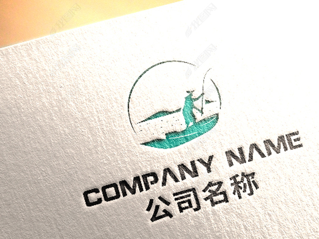原创渔夫渔民钓鱼捕捞logo版权可商用