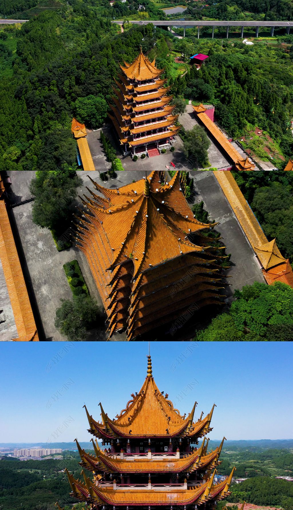 遂宁灵泉寺航拍素材