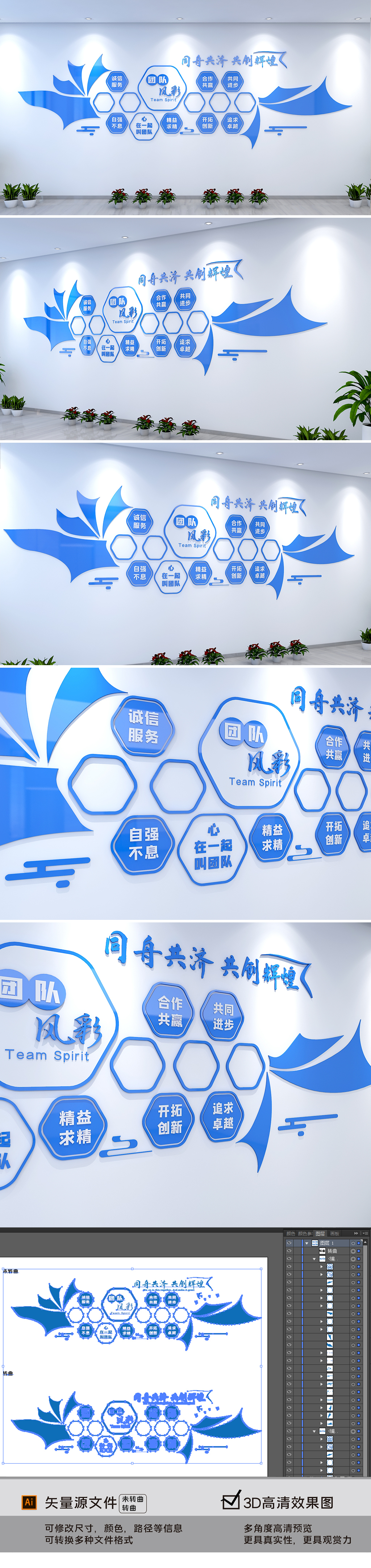 整墙企业城市造型文化墙办公室企业励志宣传标语文化墙