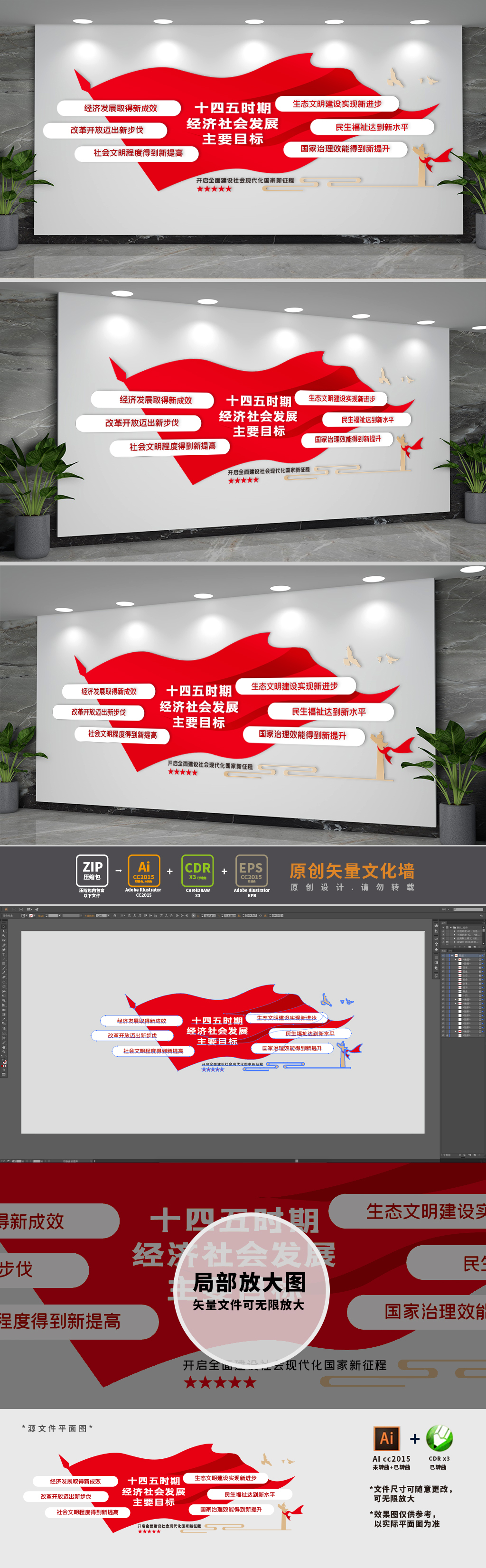 十四五远景目标党建文化墙