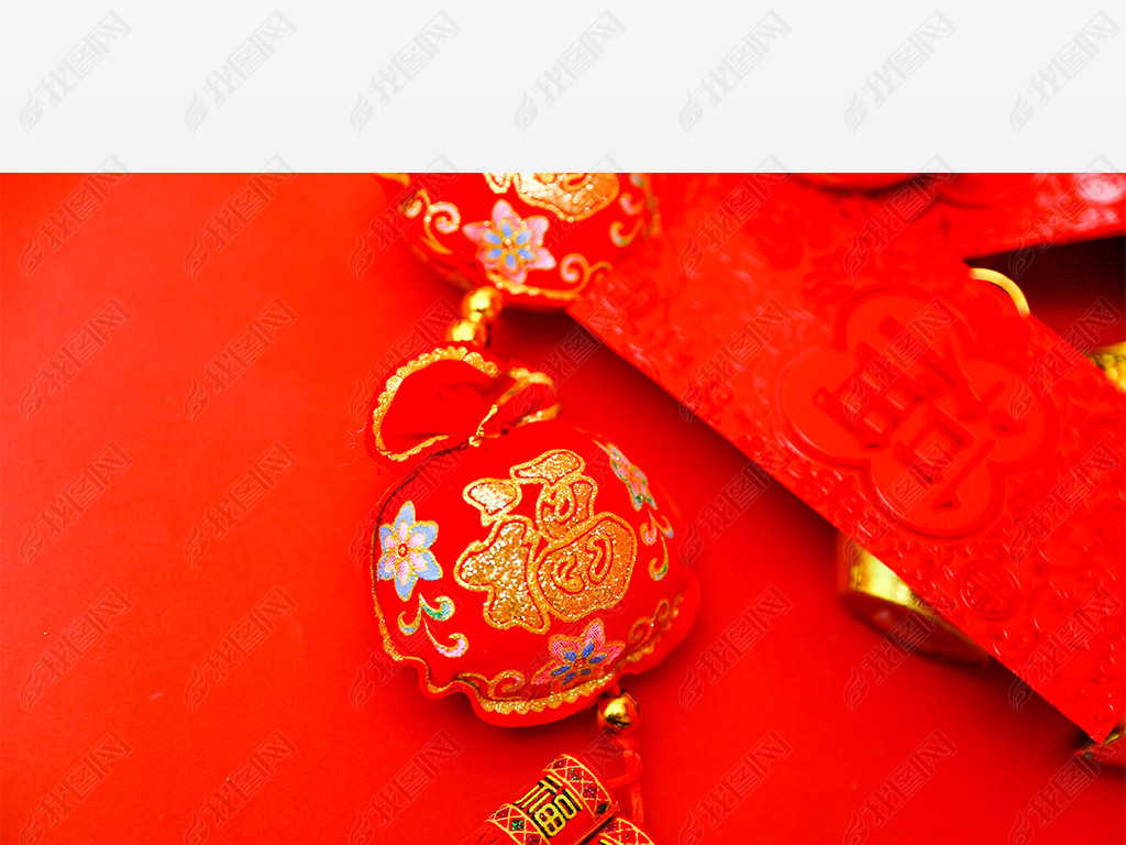 原创春节红色福袋背景版权可商用