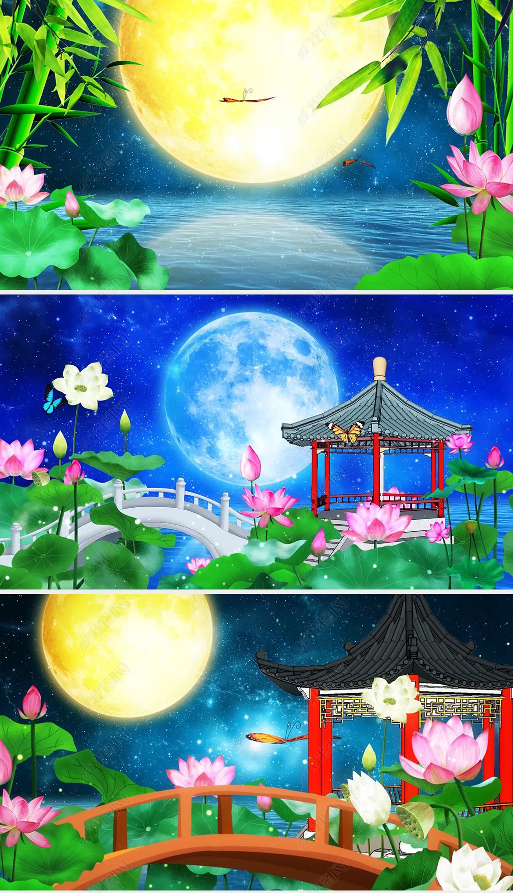 唯美中国风荷塘月色舞台晚会led大屏幕背景视频