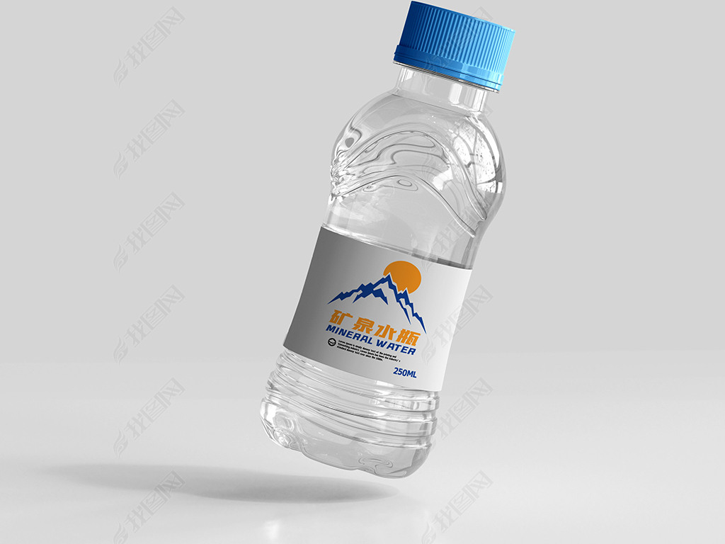 250ml矿泉水塑料瓶包装设计样机