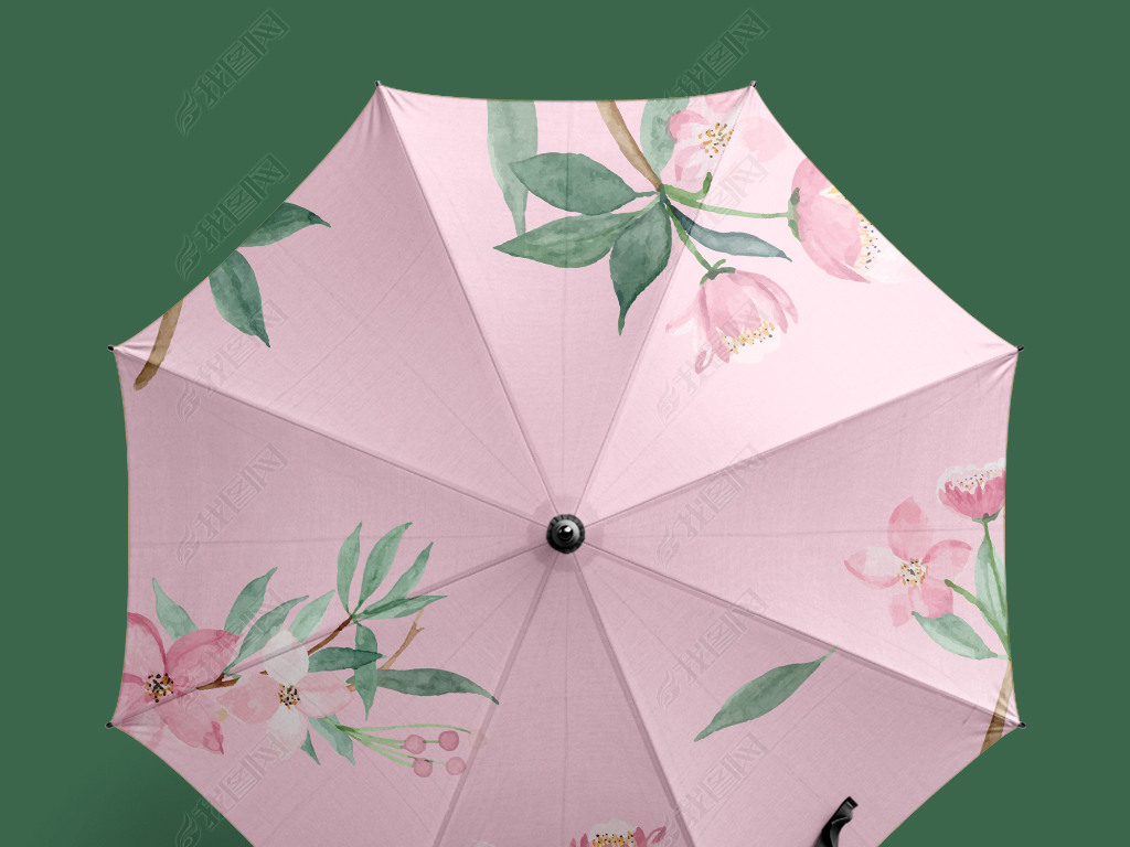 时尚多彩植物花草雨伞图案