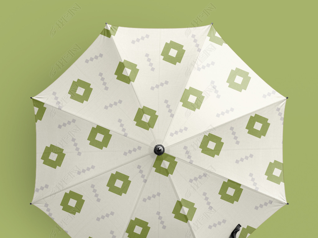 春夏简约抹茶几何雨伞图案设计