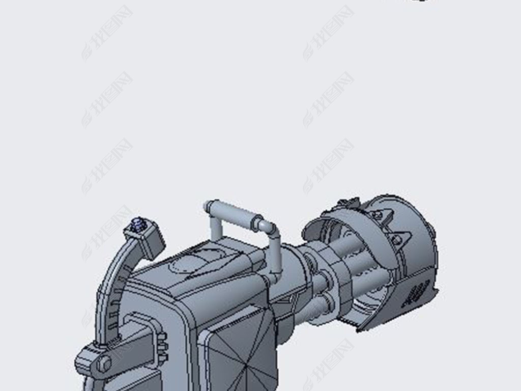 原创短款加特林实体模型版权可商用