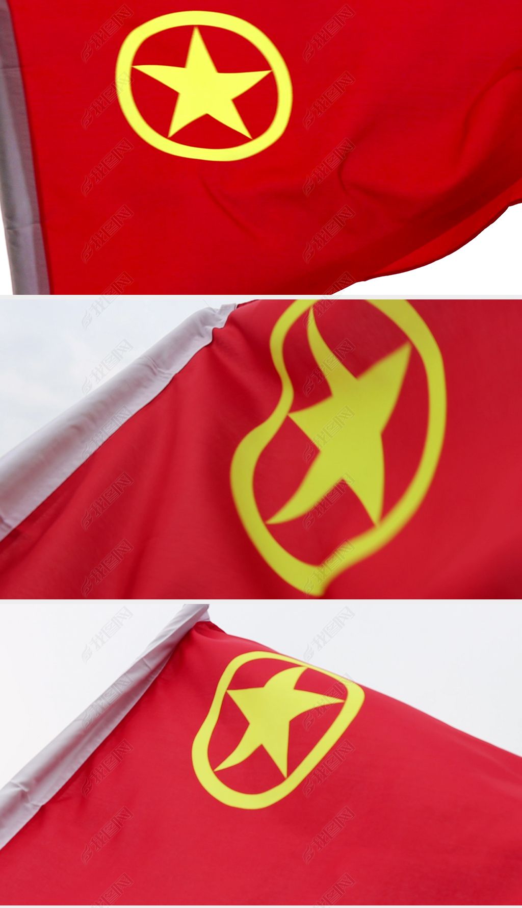 团旗共青团团旗旗帜升格实拍视频素材