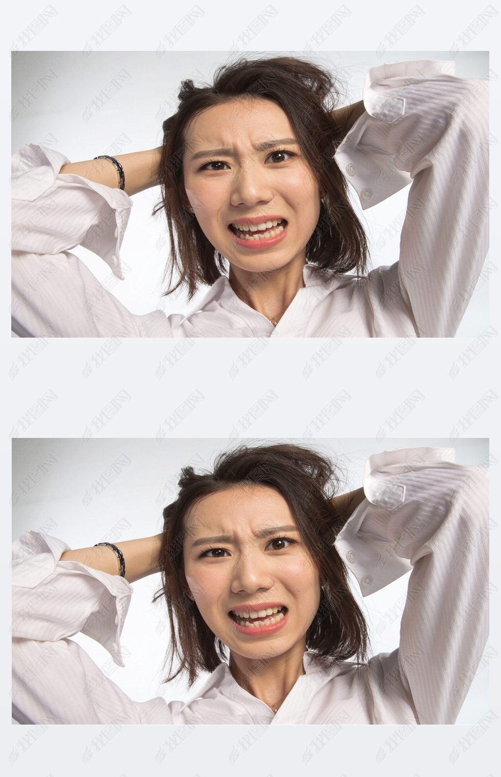 原创面部表情痛苦的青年女人版权可商用