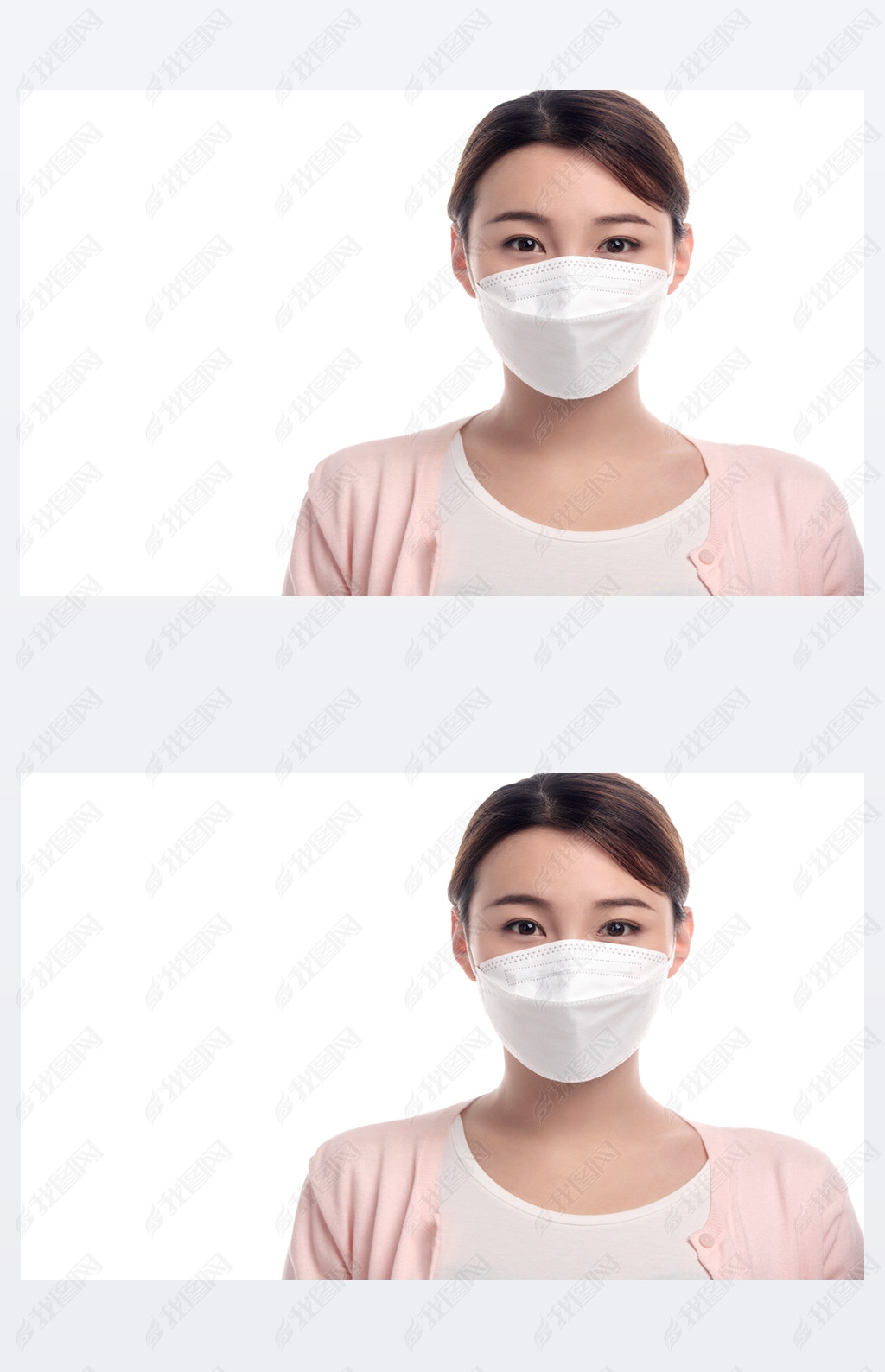 戴口罩的年轻女人肖像下载-编号24317980-人物情感-我图网