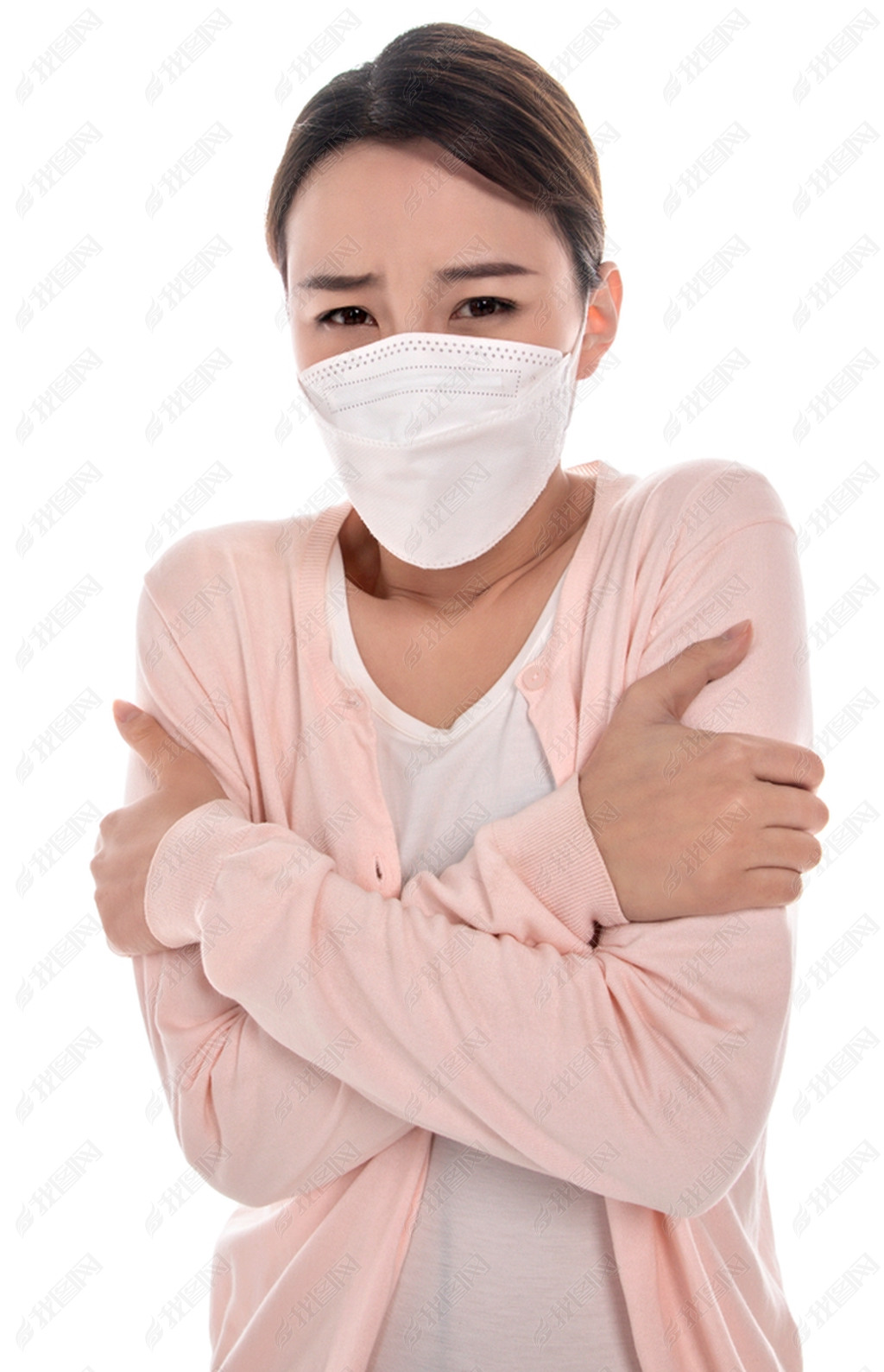 生病的青年女人戴口罩下载-编号24319236-人物情感-我图网