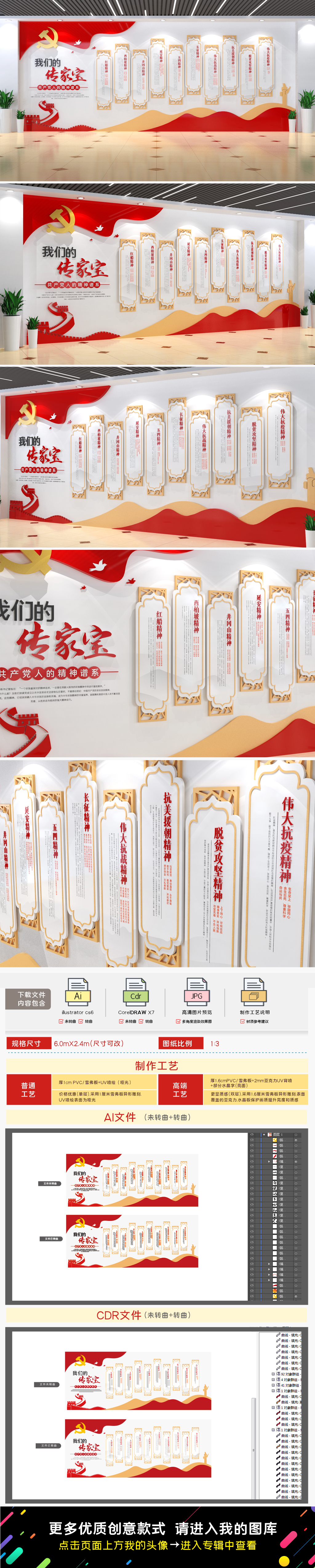 我们的传家宝红色革命精神文化墙革命精神文化墙
