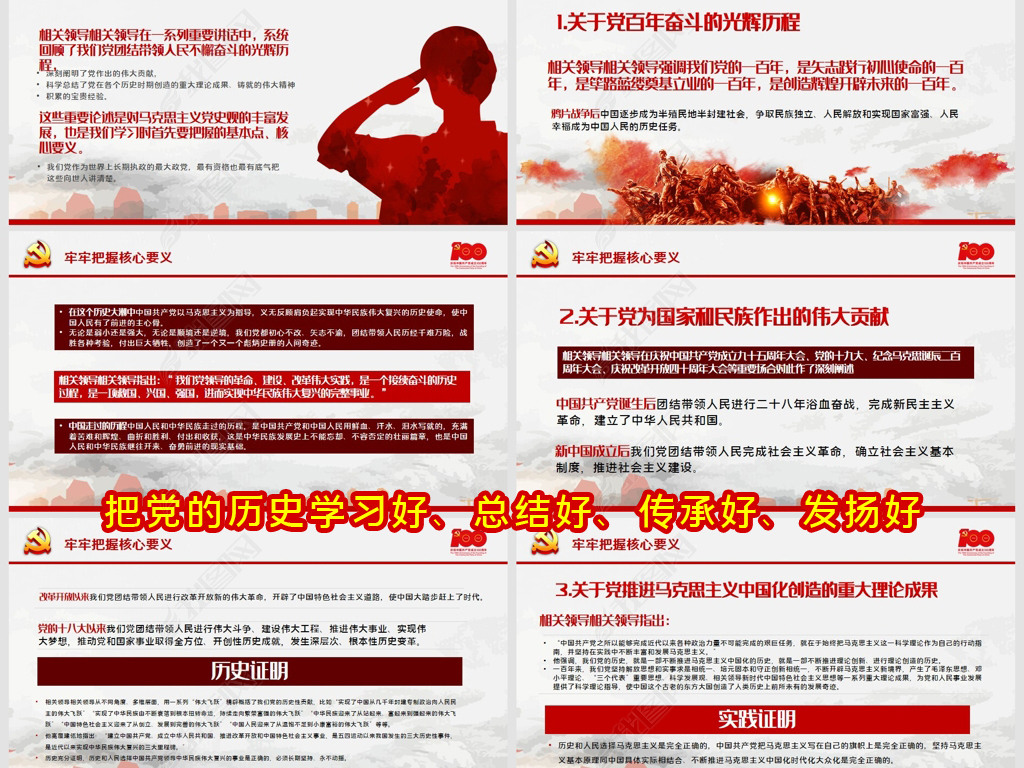 把党的历史学习好总结好传承好发扬好党史ppt