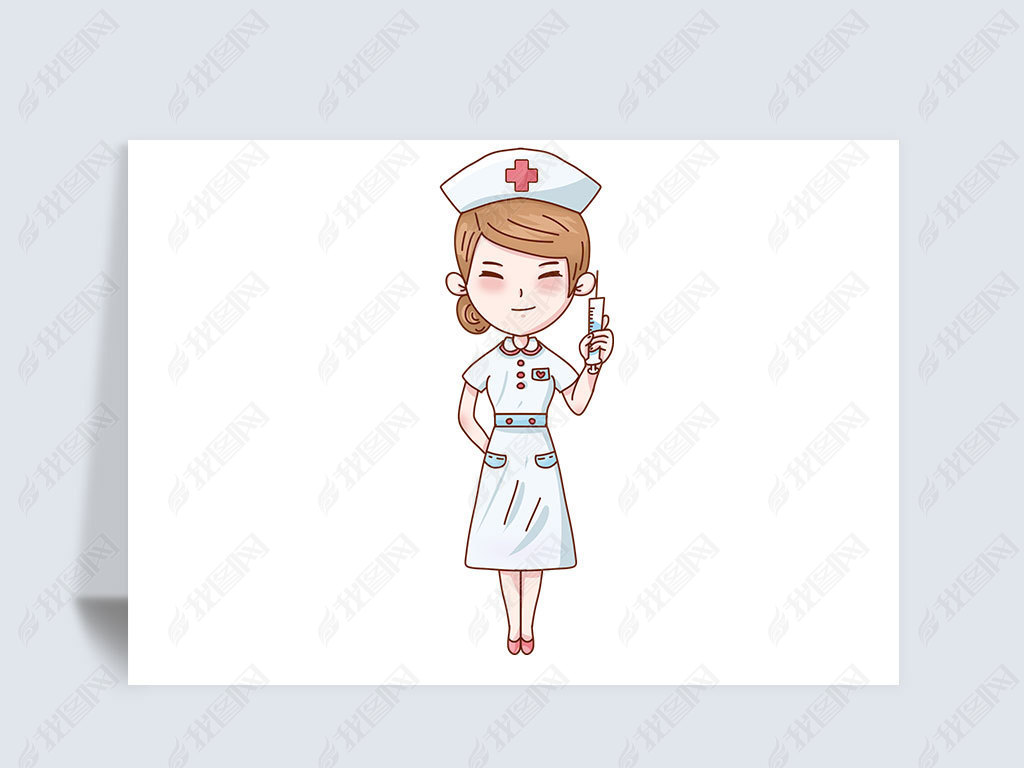 原创卡通可爱手绘医院医护人员护士小姐姐素材版权可商用