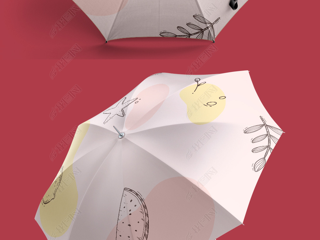 原创时尚简约雨伞家纺雨伞艺术手绘设计雨伞印花图案版权可商用