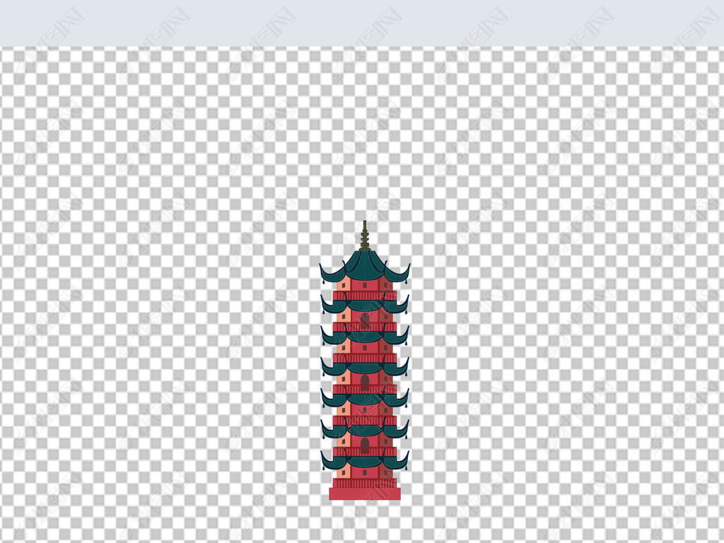 无锡市锡惠公园龙光塔城市地标建筑矢量设计插图