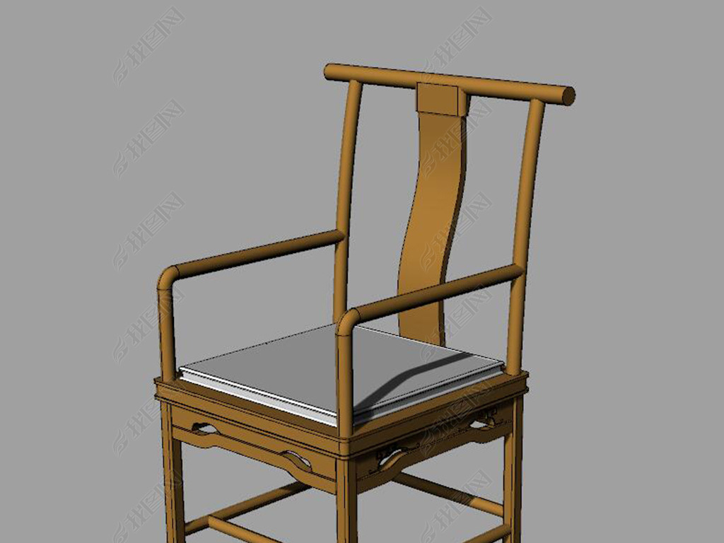 原创官帽椅明清家具家具犀牛模型obj模型3d模型版权可商用