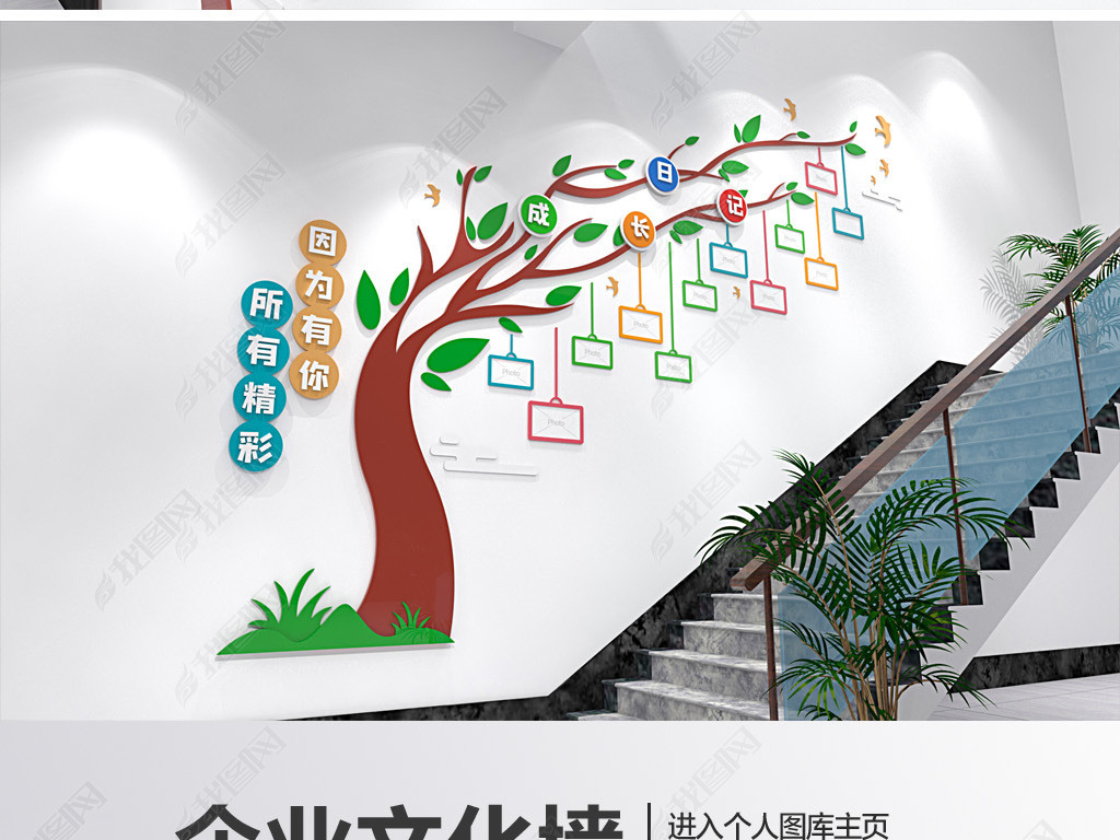 原创中小学楼梯间学生照片墙楼道文化墙版权可商用