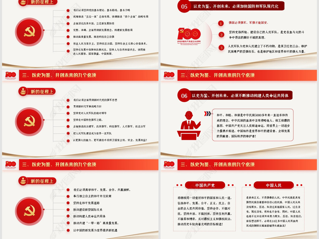 党政军警ppt模板 党组织ppt > 学习在建党百年庆祝大会讲话全文党课