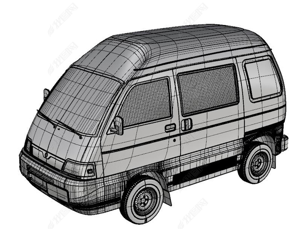 面包车汽车犀牛模型obj模型3d模型