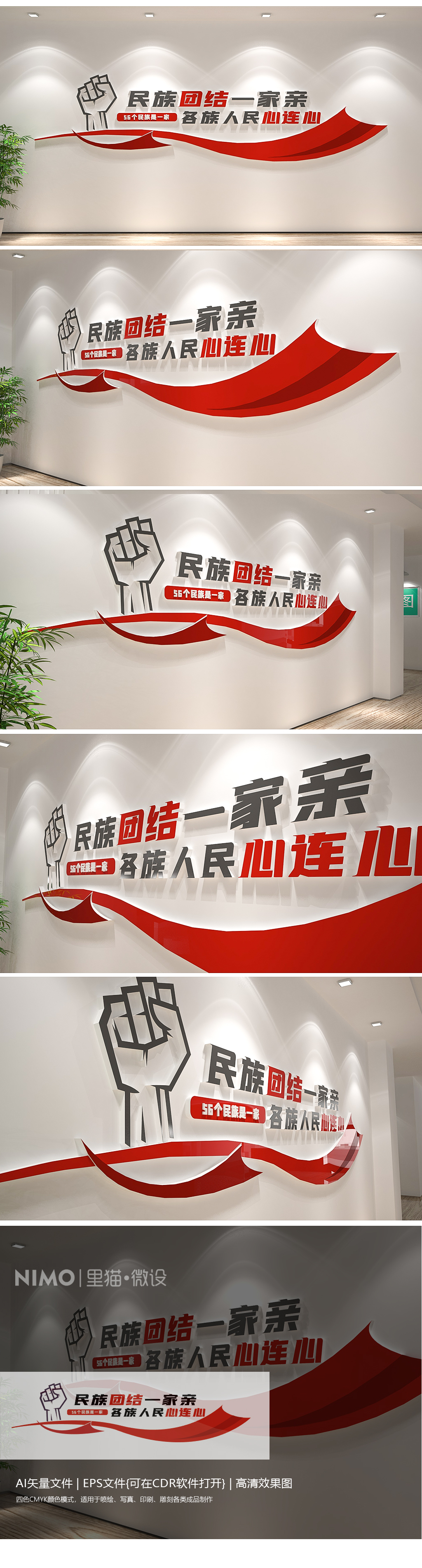 社区民族团结文化墙布置模板