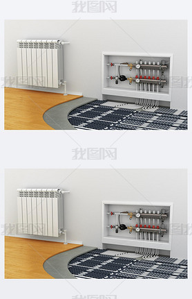 floor heating system, the collector, the battery
