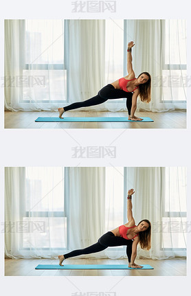 Yoga trainer in asana