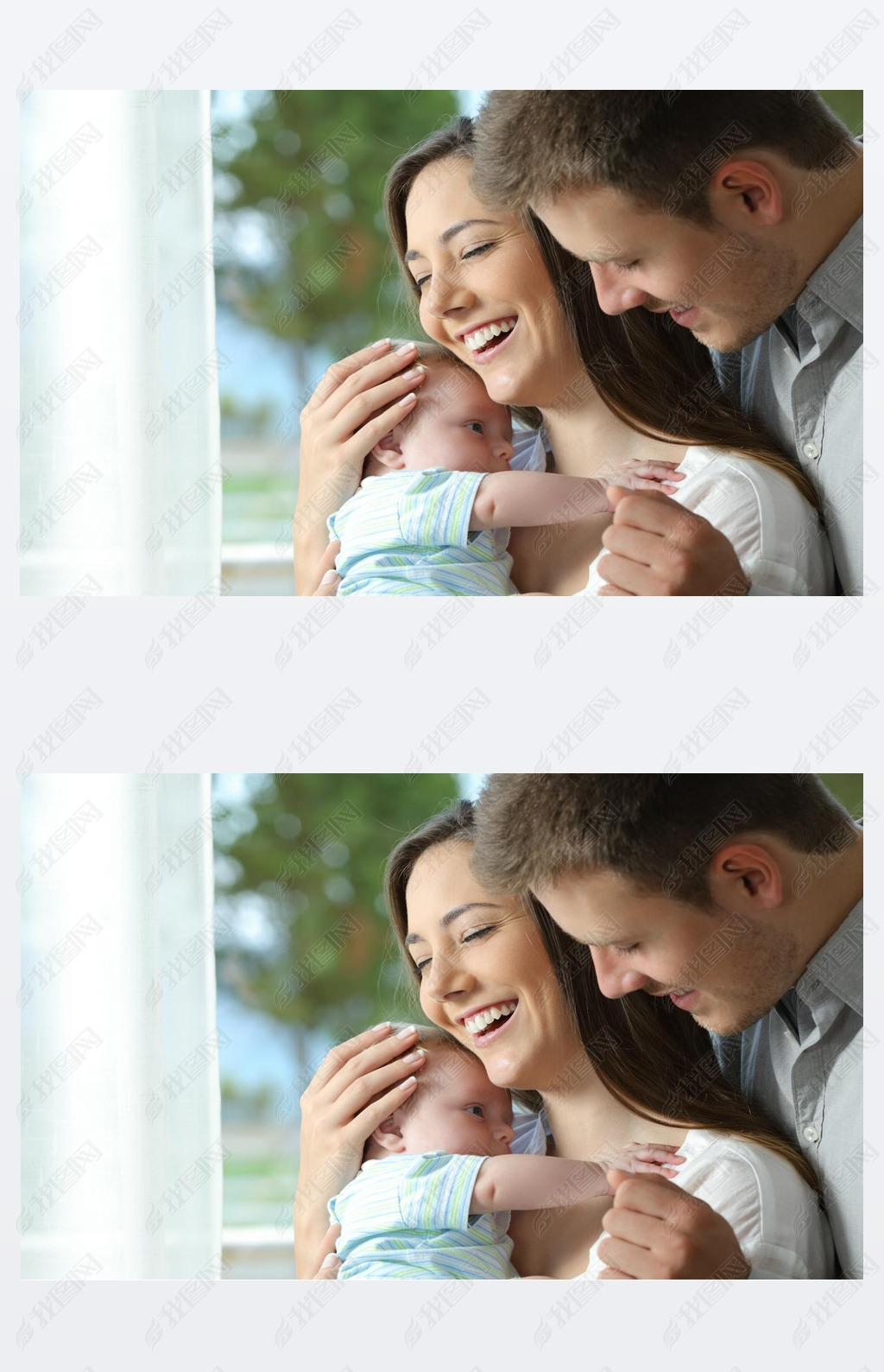 Proud parents holding their baby