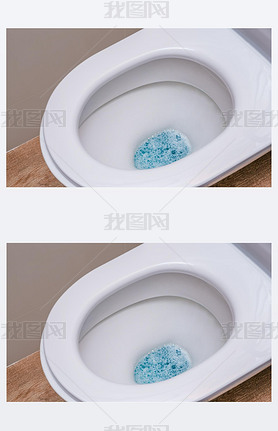 Clean toilet with cleaning agent. The concept of the home cleaning, cleaning service