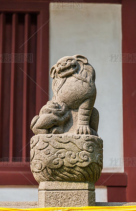 Chinese guardian lion statue