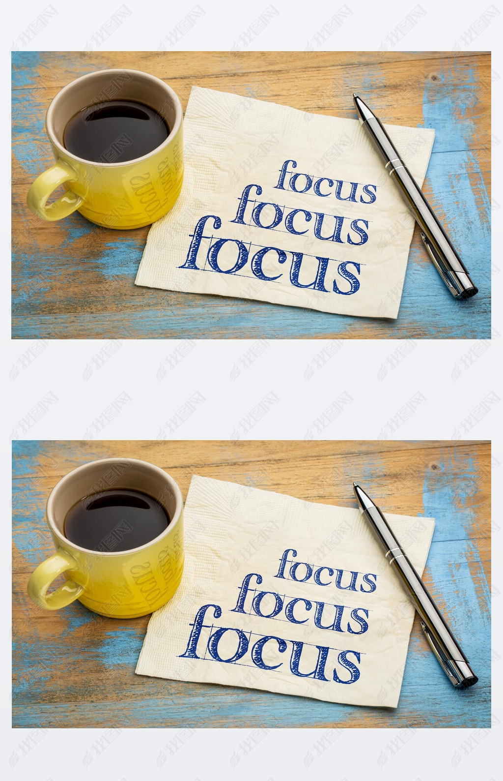 Focus - concept on napkin