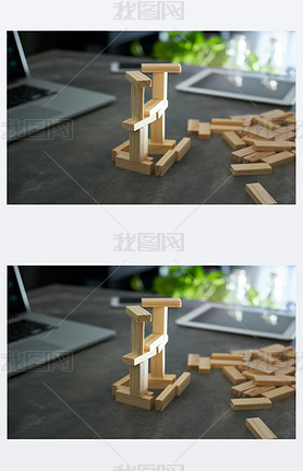 wood building blocks tower