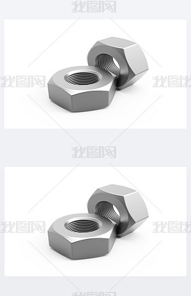 Steel nuts isolated