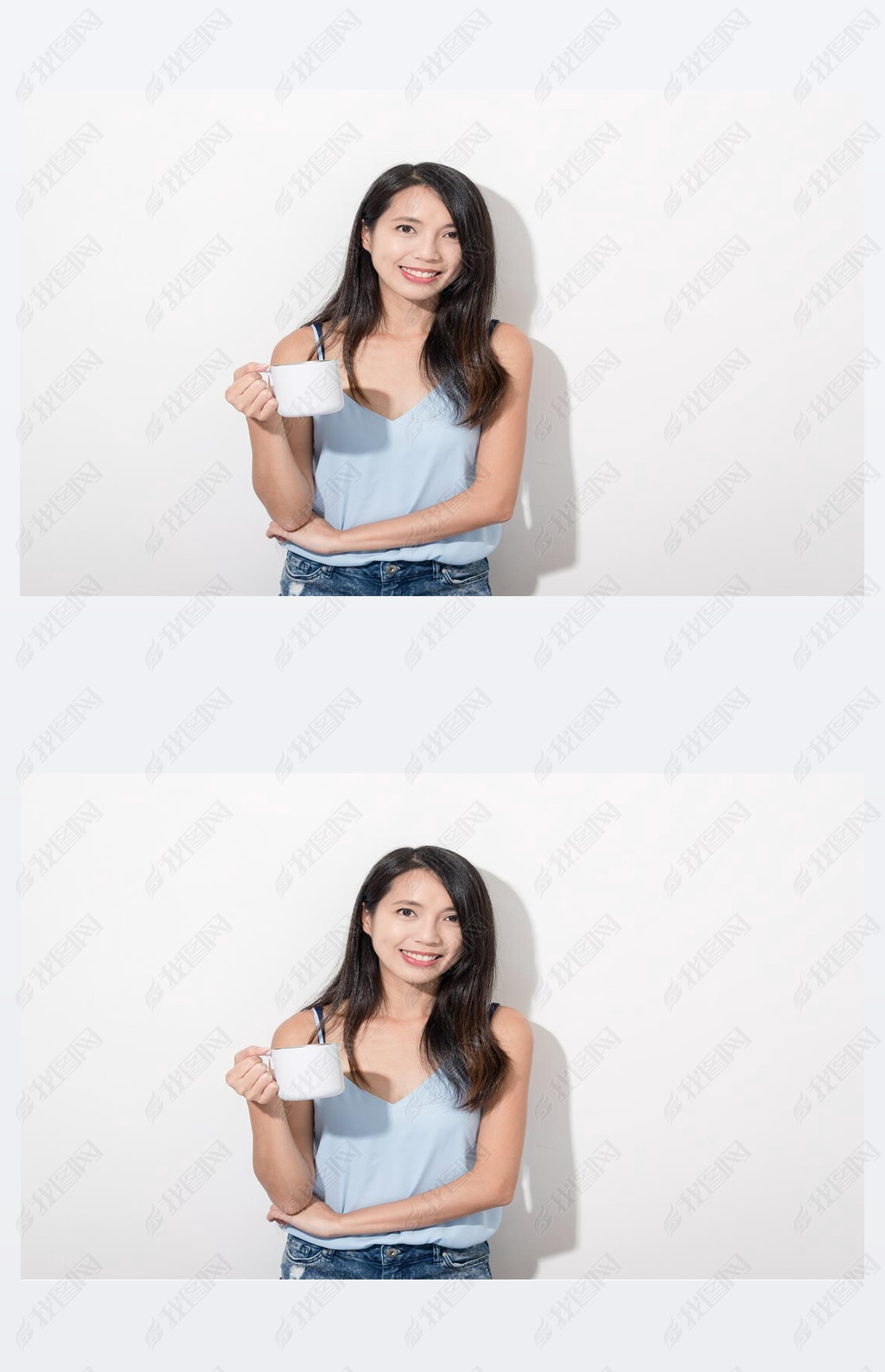 Woman holding a cup of coffee