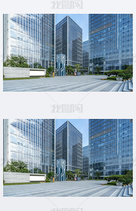 Square and office building of Jinan central business distric