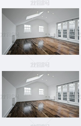 Loft room with roof window