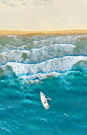 Aereal view of an untouched Patara Beach in Antalya,Turkey