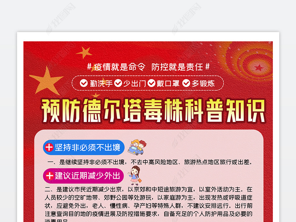 抗击德尔塔毒株新冠肺炎疫情防控宣传海报