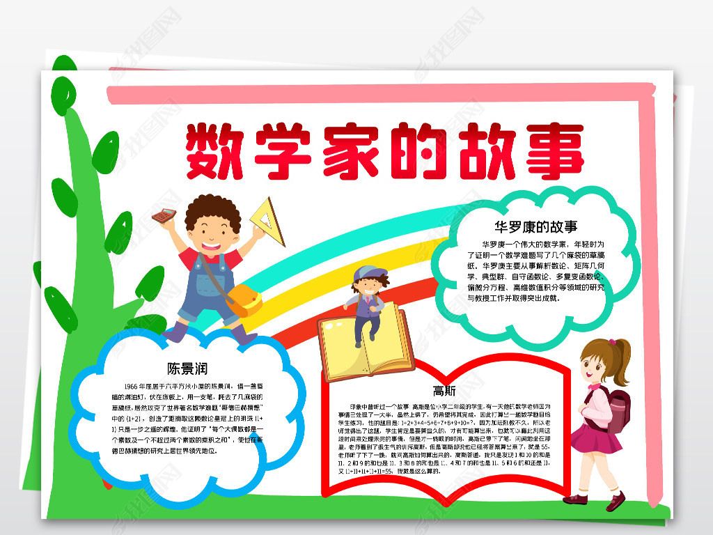 数学家的故事小报古今中外数学家事迹名人手抄报