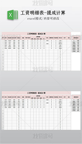 原创工资明细表提成计算