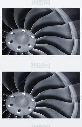 This close up image of a business aircraft jet engine inlet fan makes a great business trel or aer