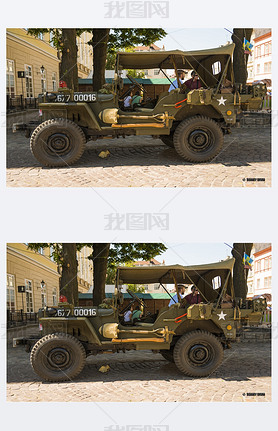 The restored car JEEP WILLYS (Military Police)