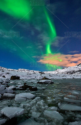 Aurora borealis over Norway lofotens