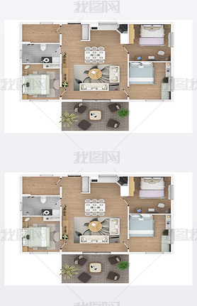 3d rendering of furnished home apartment