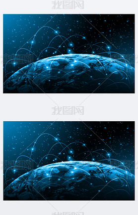 Best Internet Concept of global business. Globe, glowing lines on technological background. Elements